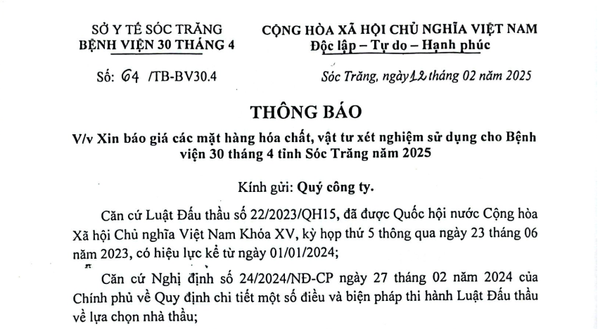 xin bao gia vtyt22025